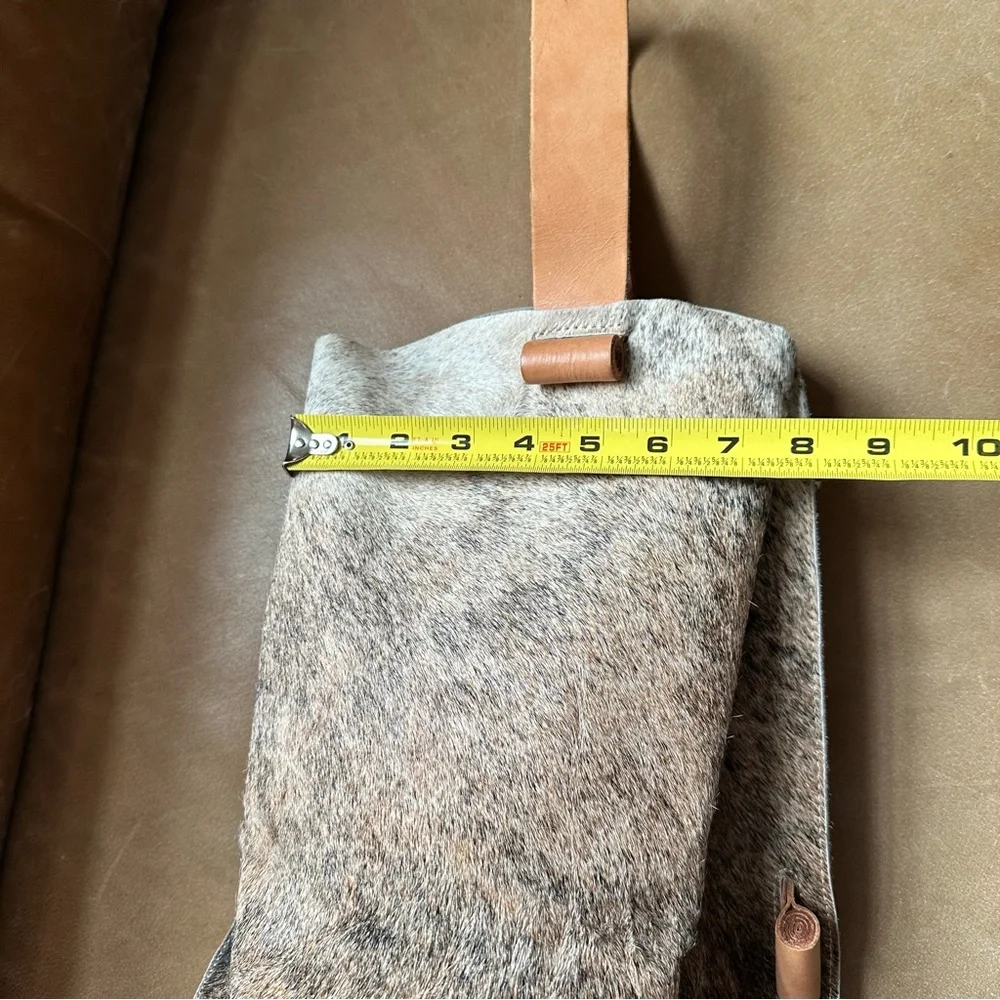 Redondo Frydman calf hair tan leather sling backpack bucket bag shoulder - Picture 16 of 17